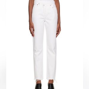 AGOLDE White Criss Cross Straight Jeans